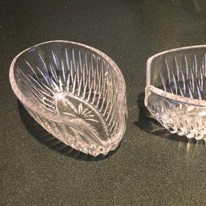 Princess House 24% Lead Crystal Silverware Holder Set of 2